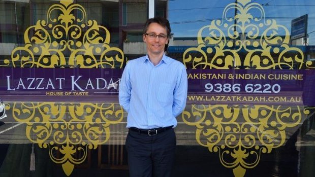 Favourite eatery: Cancer Council Victoria CEO Todd Harper outside Lazzat Kadah, his favourite restaurant in Melbourne.