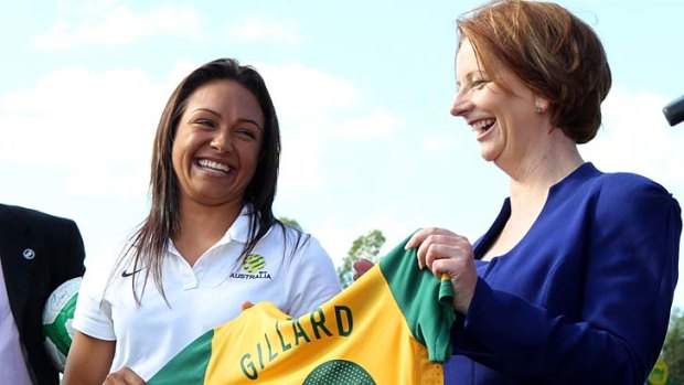 Friends in high places ... Kyah Simon with Prime Minister Julia Gillard.