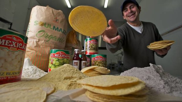 Cesar Duran, whose Port Melbourne business imports masa flour ground from blue, white and yellow corn, is beginning to see it turn up in anything from doughnuts to tortillas.