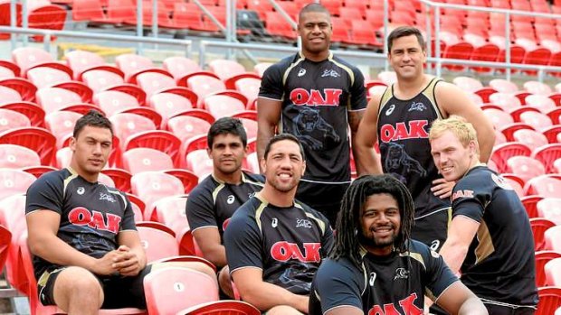 Recruitment drive: The Panthers' new recruits (clockwise from left) Elijah Taylor, Tyrone Peachey, Kevin Naiqama, Jamie Soward, Peter Wallace, Jamal Idris and Brent Kite.