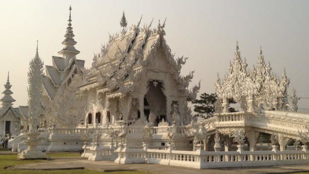 Good and evil: Wat Rong Khun's White Temple.