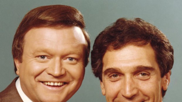 Lane with Bert Newton at the height of their variety show success in the 1970s.