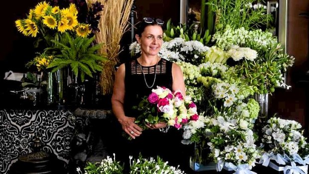 Florist Victoria Whitelaw at her shop on Toorak Road, South Yarra.