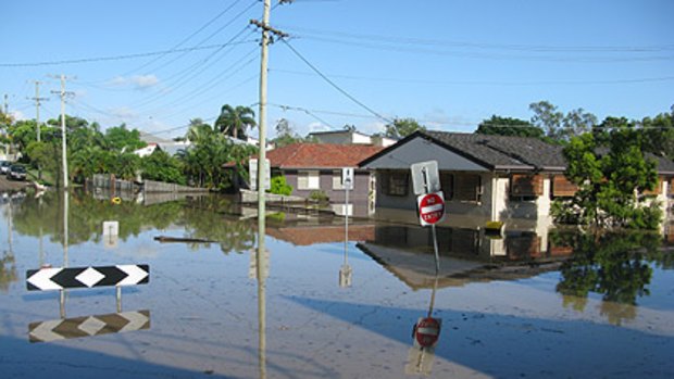 The corner of Park Road and Ovendean Street, Yeronga, this morning. Photo: Courtney Trenwith