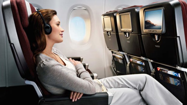 The Qantas entertainment system offers a refreshing variety of music.