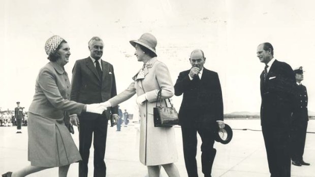 Playing her part ... Margaret Whitlam meets the Queen.