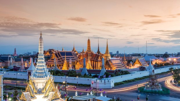 The Grand Palace and Wat Phra Kaew in Bangkok.