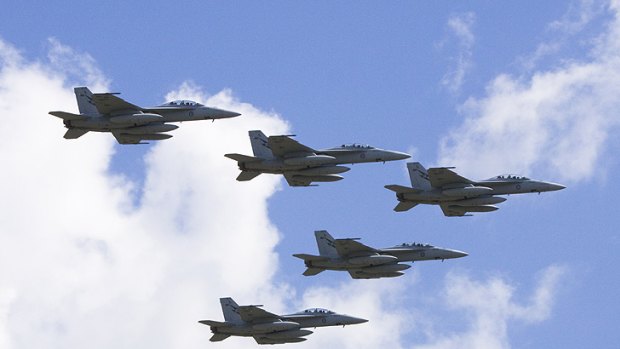 This afternoon the Super Hornets will perform for CBD crowds gathered for the Brisbane Festival's Riverfire.