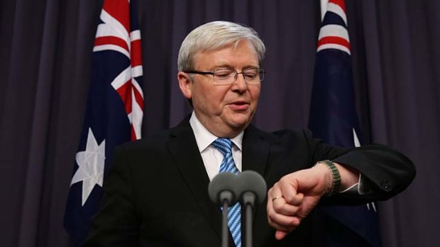 Time for change: Prime Minister Kevin Rudd is seeking to distance himself from Julia Gillard's governing style by emphasising positivity.