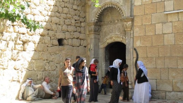 Entrance to the shrine of Sheikh Adi, the holiest site in the Yazidi faith.