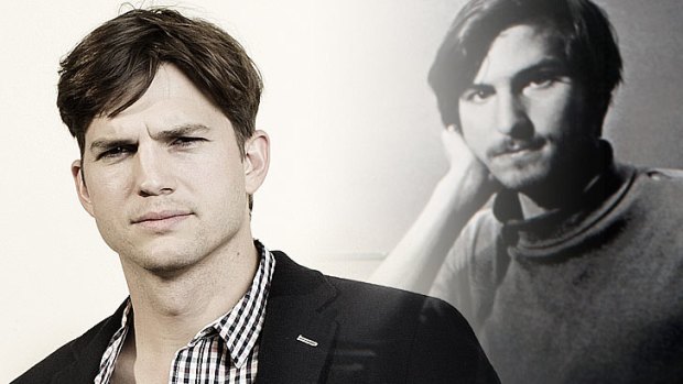 Uncanny resemblance ... Ashton Kutcher, left, and Apple founder Steve Jobs.