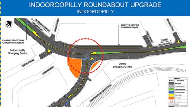 Brisbane City Council's draft plan for the Indooroopilly roundabout.