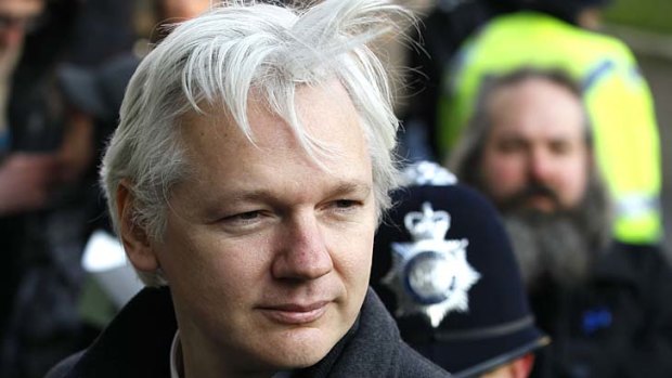 Holed up ... Julian Assange.