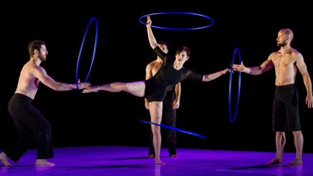 Circa performer Jessica Connell during her hula hoop routine at the Canberra Theatre.
