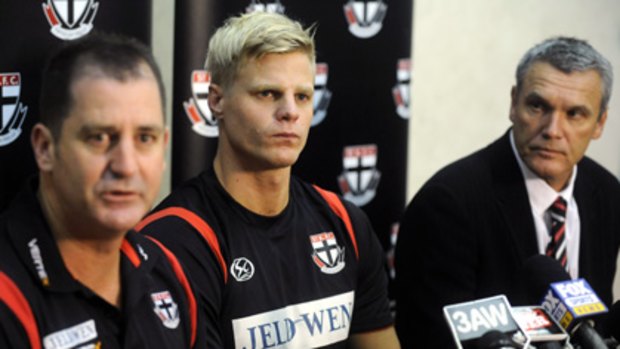 Nick Riewoldt went on the offensive at the club's Moorabbin headquarters.