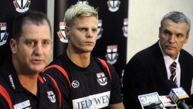 Nick Riewoldt went on the offence at the club's Moorabbin headquarters.