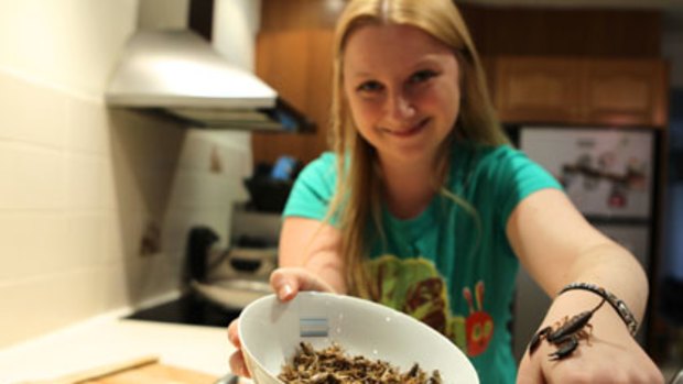 Try and worm your way out of this one ... Skye Blackburn and the ingredients for some of her dishes.