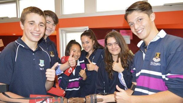 Year 9 challenge students built prosthetic arms that will be distributed to landmine victims by the Australian organisation Helping Hands Program.