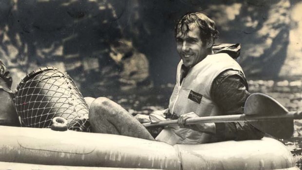In 1976, one of the first people to raft down the Franklin River.