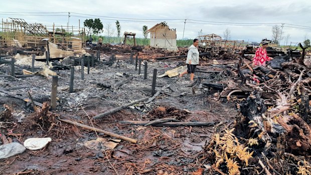 The razed Gafatar camp at Mempawah regency, West Kalimantan. 