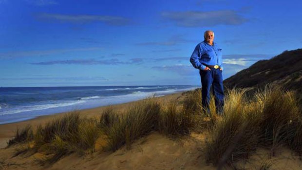 Jim Suppa takes a stand on Golden Beach where he owns land and is battling the government to life a building freeze or get compensation for his property, which has dropped in value by 95 per cent.<i>Picture: Wayne Taylor</i>