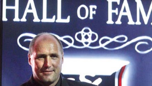 Tony Lockett after he was admitted to the St Kilda Hall of Fame.