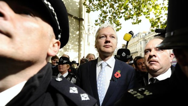 After the decision: WikiLeaks' founder Julian Assange leaves the High Court in London.