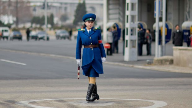 A traffic officer in Pyongyang.