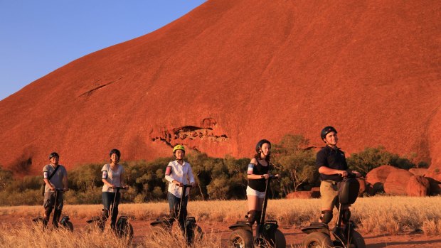 Segways take the puff out of a journey around the base of Uluru.