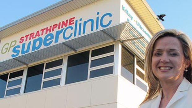 ALP candidate for Dickson Fiona McNamara outside the Strathpine GP Super Clinic.