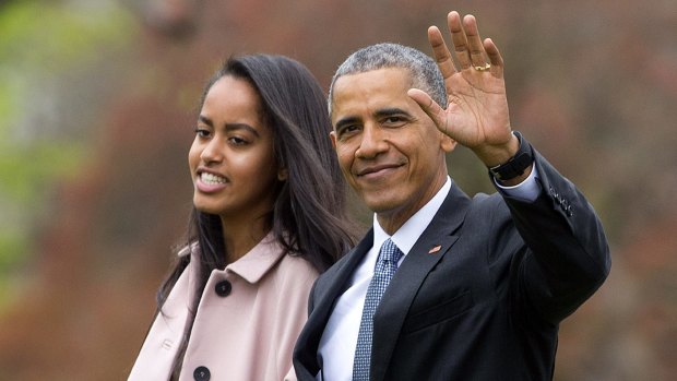 Malia with her dad at the White House last year.