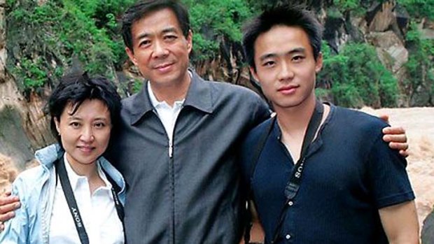 Political scandal ... Bo Xilai and his wife, Gu Kailai and son Bo Guagua. Gu is said to be a prime suspect.