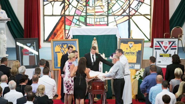 Chad Robinson was farewelled at Parramatta Marist Brothers on Tuesday.