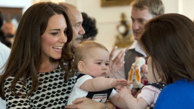 Silenced pregnancy rumours: Prince George with his mother, the Duchess of Cambridge, in Wellington.