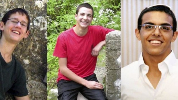 Abducted and shot dead ... three Israeli seminary students (from L-R) Naftali Fraenkel, 16, who also held US citizenship, Gil-Ad Shaer,16, and Eyal Yifrah, 19.