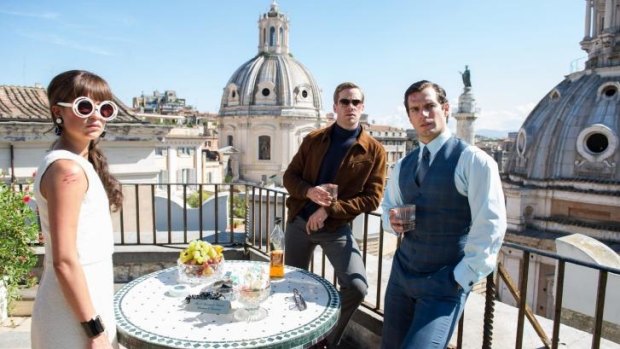 The Man From U.N.C.L.E - Alicia Vikander as Gaby, Armie Hammer as Illya, (centre)  and Henry Cavil as Solo.