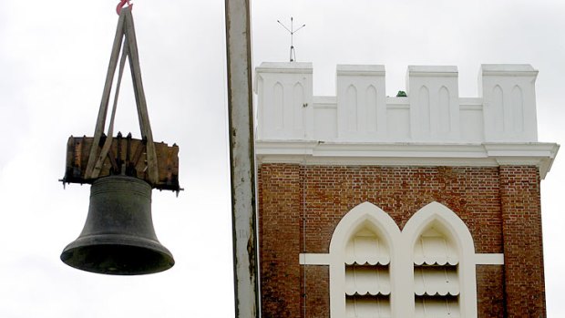 The bells, installed in 1887, are removed from the Maryborough church.