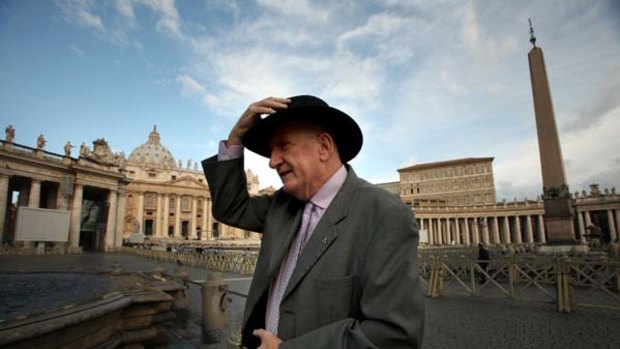 "Great privilege" ... Tim Fischer in St Peter's Square yesterday. "It's a busy, busy time."