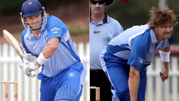 Comeback trail &#8230; Shane Watson with the bat and ball for Sutherland.