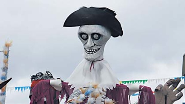 Friendly ghouls ... a carnival float at the Festival of Fisher's Ghost.