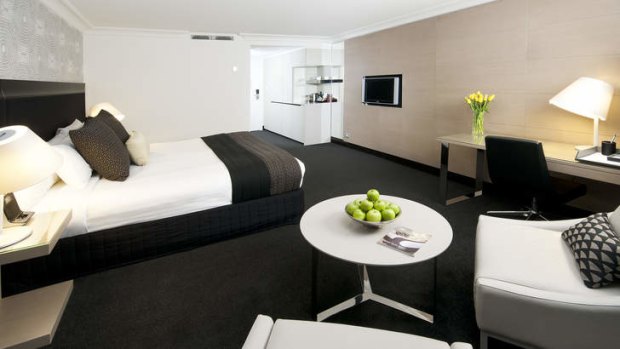 A guest room at the renovated Pullman Brisbane.