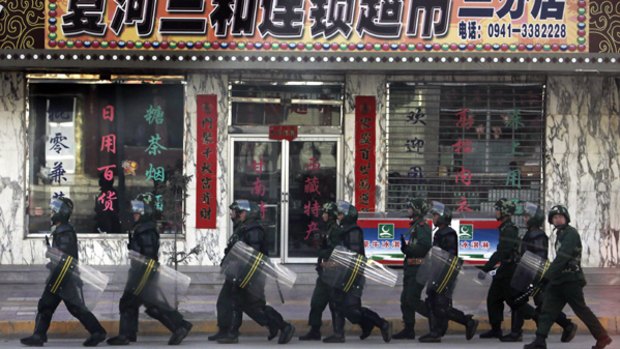 Chinese riot police are out in force to quell protests marking this week's 50th anniversary of the failed Tibet uprising that led to the Dalai Lama's exile.