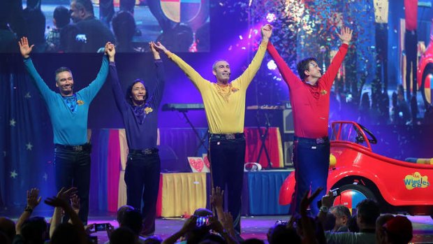Anthony Field, Jeff Fatt, Greg Page and Murray Cook perform together for the last time before heading off in their Big Red Car at the Sydney Entertainment Centre.