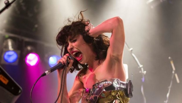 Toy diva: Kimbra (pictured in Auckland) was sometimes drowned out during her Metro show in Sydney, despite her powerhouse voice. 
