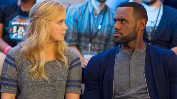 LeBron James with Amy Schumer in new comedy <i>Trainwreck</i>.