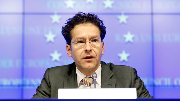 Eurogroup President Jeroen Dijsselbloem ... holds a news conference at the end of the Eurogroup meeting on Cyprus.