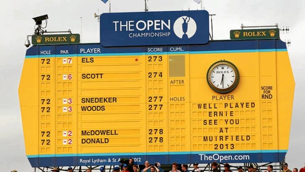 The scoreboard tells the story of the British Open.