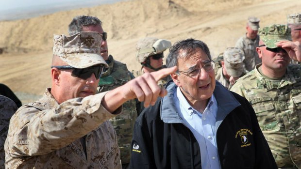 "We will be tested" ... US  Defence Secretary Leon Panetta greeta troops in Afghanistan.