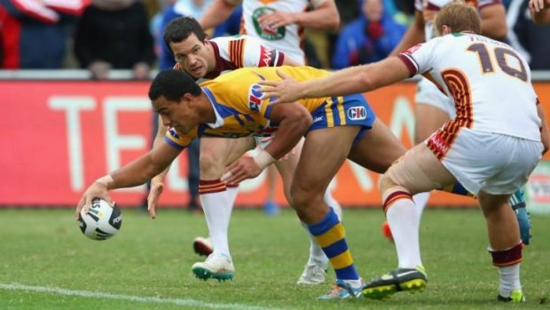 Picking up where he left off: Will Hopoate scores for City.