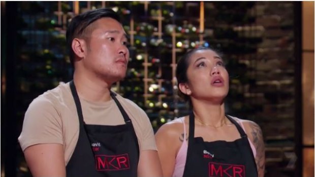 David Vu and his friend Betty Banks during the My Kitchen Rules finals.